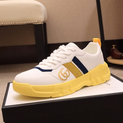 Gucci 2019 Mens Leather Sneakers - 구찌 2019 남성용 레더 스니커즈 GUCS0311,Size(240 - 270).화이트