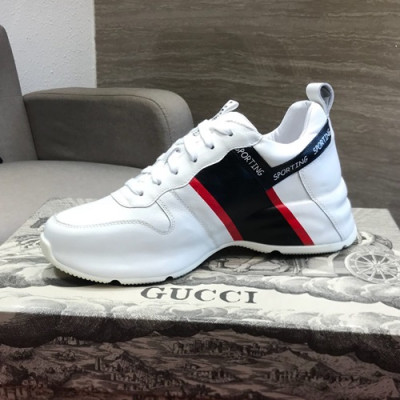 Gucci 2019 Mens Leather Sneakers - 구찌 2019 남성용 레더 스니커즈 GUCS0313,Size(240 - 270).화이트