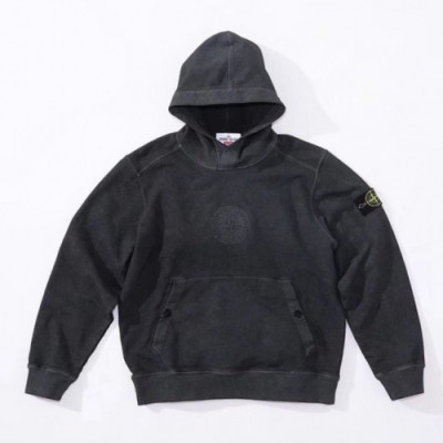 Stone Island 2019 Mens  Logo Cotton HoodT - 스톤아일랜드 2019 남성 로고 코튼 후드티 Sto0027x.Size(s - xl).블랙