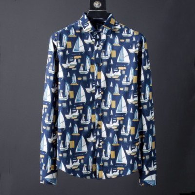 Louis vuitton 2019 Mens Logo Slim Fit Cotton shirt - 루이비통 2019 남성 로고 슬림핏 코튼 셔츠 Lou01237x.Size(m - 3xl).블루