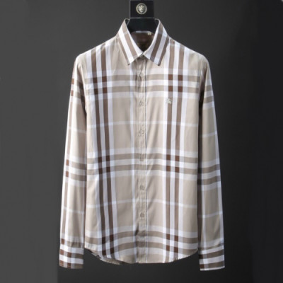 Burberry 2019 Mens Vintage Logo Slim Fit Cotton shirt - 버버리 2019 남성 빈티지 로고 슬림핏 코튼 셔츠 Bur01094x.Size(m - 3xl).베이지