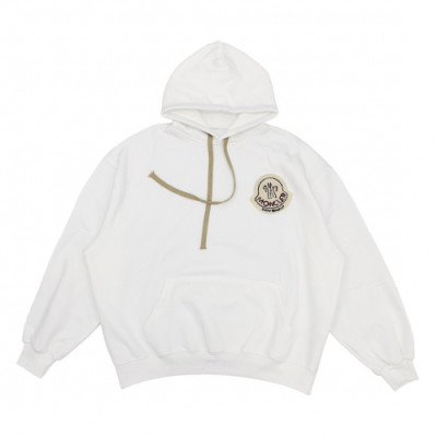 Moncler 2019 Mens Logo Cotton HoodT - 몽클레어 2019 남성 로고 코튼 후드티 Moc0750.Size(s - 2xl).화이트