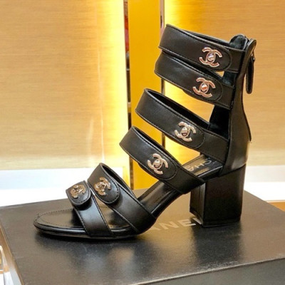 Chanel 2019 Ladies High Heel Sandal - 샤넬 2019 여성용 하이힐 샌들 CHAS0405.Size(225 - 250).블랙