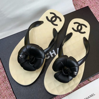 Chanel 2019 Ladies Leather Slipper - 샤넬 2019 여성용 레더 슬리퍼 CHAS0408.Size(225 - 245),블랙