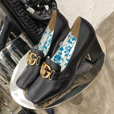 Gucci 2019 Ladies Middle-heel Leather Loafer - 구찌 2019 여성용 미들 힐 레더 로퍼 GUCS0320.Size(225 -  245).블랙