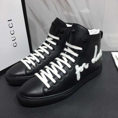Gucci 2019 Mens Leather Sneakers - 구찌 2019 남성용 레더 스니커즈 GUCS0326,Size(240 - 270).블랙