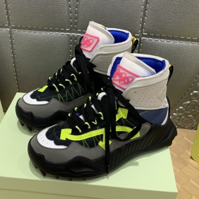 Off-white 2019 Mm / Wm Leather Sneakers - 오프화이트 2019 남여공용 레더 스니커즈 OFFS0021.Size(225 - 275),블랙+그레이