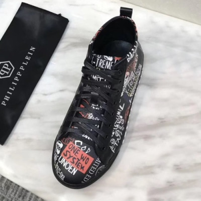 Philipp plein 2019 Mens Leather Sneakers  - 필립플레인 2019 남성용 레더 스니커즈 PPS0101,Size(240 - 270).블랙