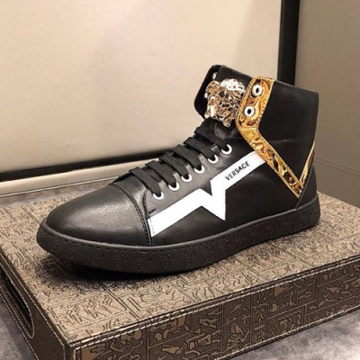 Versace 2019 Mens Leather Sneakers - 베르사체 2019 남성용 레더 스니커즈 VERS0063.Size (240 - 270).블랙