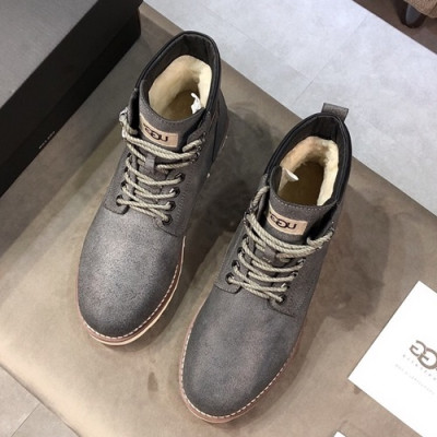 UGG 2019 Mens Leather & Wool Ankle Boots - UGG 2019 남성용 레더 & 울 앵글부츠 UGGS0008.Size(240 - 270),그레이