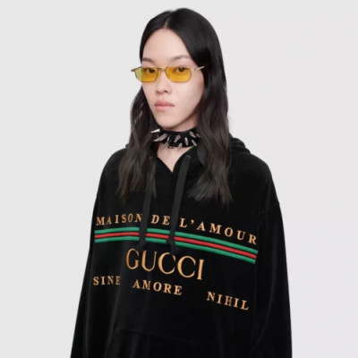 Gucci 2019 Mm/Wm Logo Cotton HoodT - 구찌 2019 남자 로고 코튼 후드티 Guc01354x.Size(xs - xl).블랙