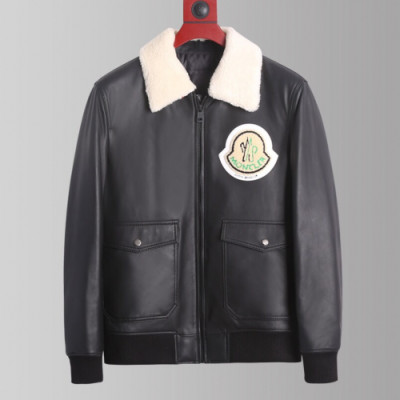 Moncler 2019 Womens Patch Logo Modern Leather Down Padding - 몽클레어 2019 여성 패치 로고 모던 레더 다운패딩 Moc0756x.Size(m - 3xl).블랙