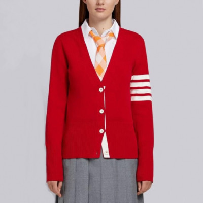 Thom Browne 2019 Womens Strap V-neck Cardigan - 톰브라운 2019 여성 스트랩 브이넥 가디건 Thom0233x.Size(s - l).레드