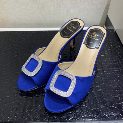 Roger Vivier 2019 Ladies Silk Middle-heel Slipper - 로저비비에 2019 여성용 실크 미들힐 슬리퍼 RVS0131.Size(220 - 255).블루