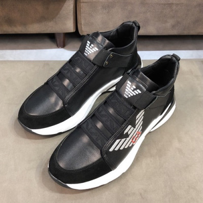 Armani 2019 Mens Leather Sneakers  - 알마니 2019 남성용 레더 스니커즈 ARMS0018,Size(240 - 270).블랙