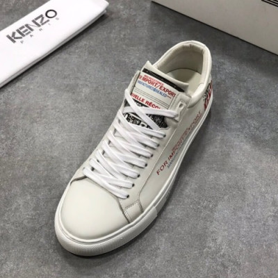 Kenzo 2019 Mens Leather Sneakers - 겐조 2019 남성용 레더 스니커즈,KENS0012,Size(240-270),화이트