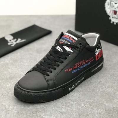 Kenzo 2019 Mens Leather Sneakers - 겐조 2019 남성용 레더 스니커즈,KENS0018,Size(240-270),블랙