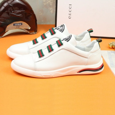 Gucci 2019 Mens Leather Sneakers - 구찌 2019 남성용 레더 스니커즈 GUCS0336,Size(240 - 270).화이트
