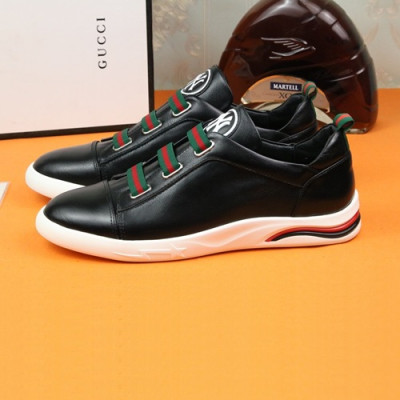 Gucci 2019 Mens Leather Sneakers - 구찌 2019 남성용 레더 스니커즈 GUCS0337,Size(240 - 270).블랙