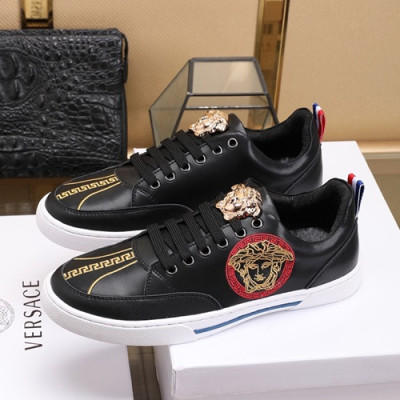 Versace 2019 Mens Leather Sneakers - 베르사체 2019 남성용 레더 스니커즈 VERS0065.Size (240 - 270).블랙