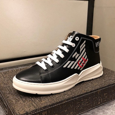 Armani 2019 Mens Leather Sneakers  - 알마니 2019 남성용 레더 스니커즈 ARMS0025,Size(240 - 270).블랙