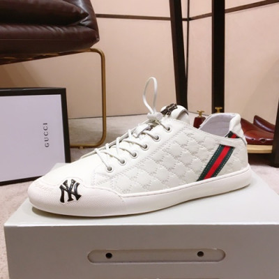 Gucci 2019 Mens Leather Sneakers - 구찌 2019 남성용 레더 스니커즈 GUCS0347,Size(240 - 265).화이트