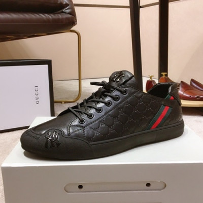Gucci 2019 Mens Leather Sneakers - 구찌 2019 남성용 레더 스니커즈 GUCS0348,Size(240 - 265).블랙
