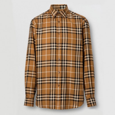 Burberry 2019 Mens Vintage Logo Flannel shirt - 버버리 2019 남성 빈티지 로고 플란넬 셔츠 Bur01122x.Size(s - 2xl).카멜