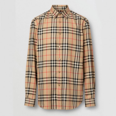 Burberry 2019 Mens Vintage Logo Flannel shirt - 버버리 2019 남성 빈티지 로고 플란넬 셔츠 Bur01124x.Size(s - 2xl).카멜