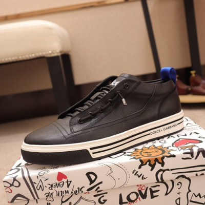 Dolce&Gabbana 2019 Mens Leather Sneakers  - 돌체앤가바나 2019 남성용 레더 스니커즈 DGS0064,Size(240 - 270).블랙