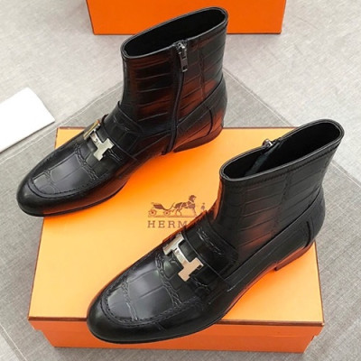 Hermes 2019 Mens Leather Boots - 에르메스 2019 남성용 레더 부츠 HERS0234.Size(240 - 270).블랙