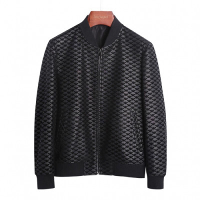 Armani 2019 Mens Logo Casual Leather Jacket - 알마니 2019 남성 로고 캐쥬얼 가죽자켓 Arm0282x.Size(m - 3xl).블랙