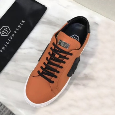 Philipp plein 2019 Mens Leather Sneakers  - 필립플레인 2019 남성용 레더 스니커즈 PPS0105,Size(240 - 270).오렌지