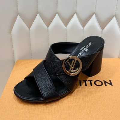 Louis Vuitton 2019 Ladies Leather Slipper - 루이비통 2019 여성용 레더 슬리퍼 LOUS0273.Size(225 - 255).블랙