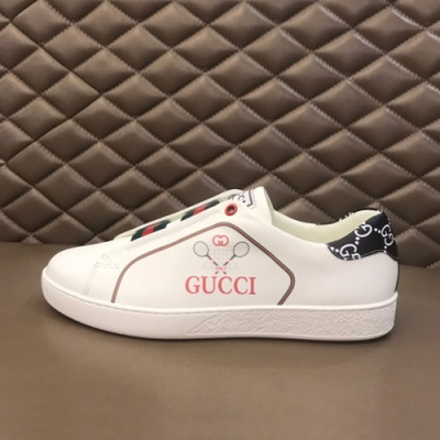 Gucci 2019 Mm / Wm Leather Sneakers - 구찌 2019 남여공용 레더 스니커즈 GUCS0364,Size(225 - 270).화이트
