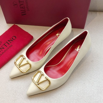 Valentino 2019 Ladies Leather Pumps Middle Heel - 발렌티노 2019 여성용 레더 펌프스 미들힐,VTS0133.Size(225 - 250).화이트