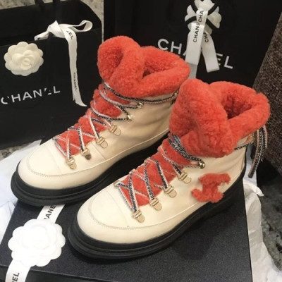Chanel 2019 Ladies Leather & Wool Boots - 샤넬 2019 여성용 레더&울 부츠 CHAS0411,Size(225-245),화이트