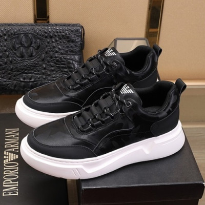 Armani 2019 Mens Leather Sneakers  - 알마니 2019 남성용 레더 스니커즈 ARMS0028,Size(240 - 270).블랙