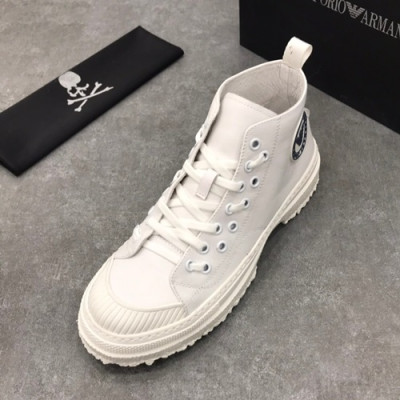 Armani 2019 Mens Leather Sneakers  - 알마니 2019 남성용 레더 스니커즈 ARMS0052,Size(240 - 270).화이트