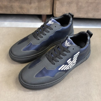 Armani 2019 Mens Leather Sneakers - 알마니 2019 남성용 레더 스니커즈 ARMS0055,Size (240 - 270).블랙+블루