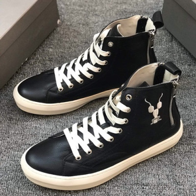 Rick Owens  2019 Mens Leather Sneakers - 릭오웬스 2019 남성용 레더 스니커즈, RICS0001.Size (245 - 265).블랙