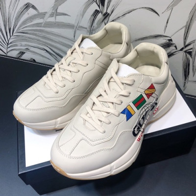 Gucci 2019 Mm/Wm Leather Sneakers - 구찌 2019 남여공용 레더 스니커즈 GUCS0371,Size(225 - 270).화이트