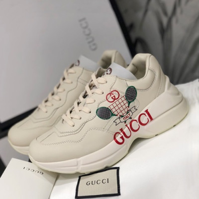 Gucci 2019 Mm/Wm Leather Sneakers - 구찌 2019 남여공용 레더 스니커즈 GUCS0373,Size(225 - 270).화이트