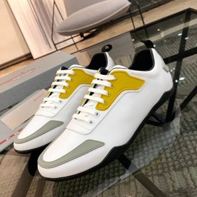 Prada 2019 Mens Leather Sneakers - 프라다 2019 남성용 레더 스니커즈,PRAS00195,Size(240 - 275).화이트