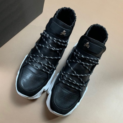Philipp plein 2019 Mens Leather Sneakers  - 필립플레인 2019 남성용 레더 스니커즈 PPS0109,Size(240 - 275).블랙
