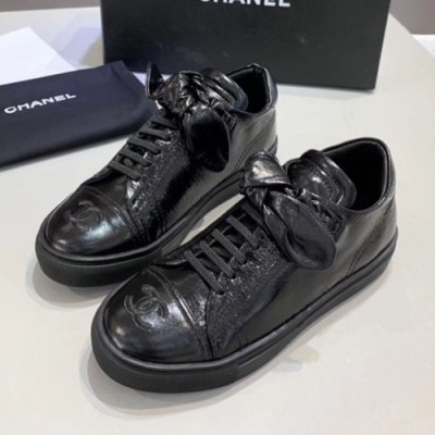 Chanel 2019 Ladies Leather Sneakers - 샤넬 2019 여성용 레더 스니커즈 CHAS0416.Size(225 - 250).블랙
