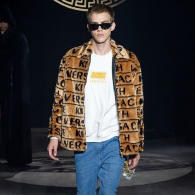 Versace 2019 Mm/Wm Casual Zip-up Fur Jacket - 베르사체 2019 남자 캐쥬얼 집업 모피자켓 Ver0296x.Size(s - xl).카멜