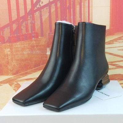 Balenciaga 2019 Ladies Leather Middle Heel Boots - 발렌시아가 2019 여성용 레더 미들힐 부츠 BALS0097.Size(225 - 250).블랙