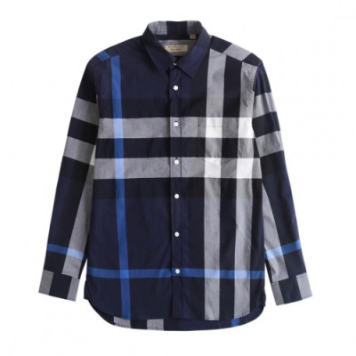 Burberry 2019 Mens Logo Slim Fit Cotton Shirt - 버버리 남성 로고 슬림핏 코튼셔츠 Bur01244x.Size(xs - 2xl).네이비