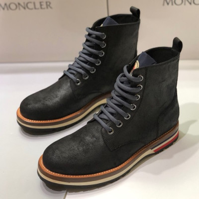 Moncler 2019 Mens Leather Sneakers - 몽클레어 2019 남성용 레더 스니커즈 ,MONCS0012,Size(245 - 265).블랙